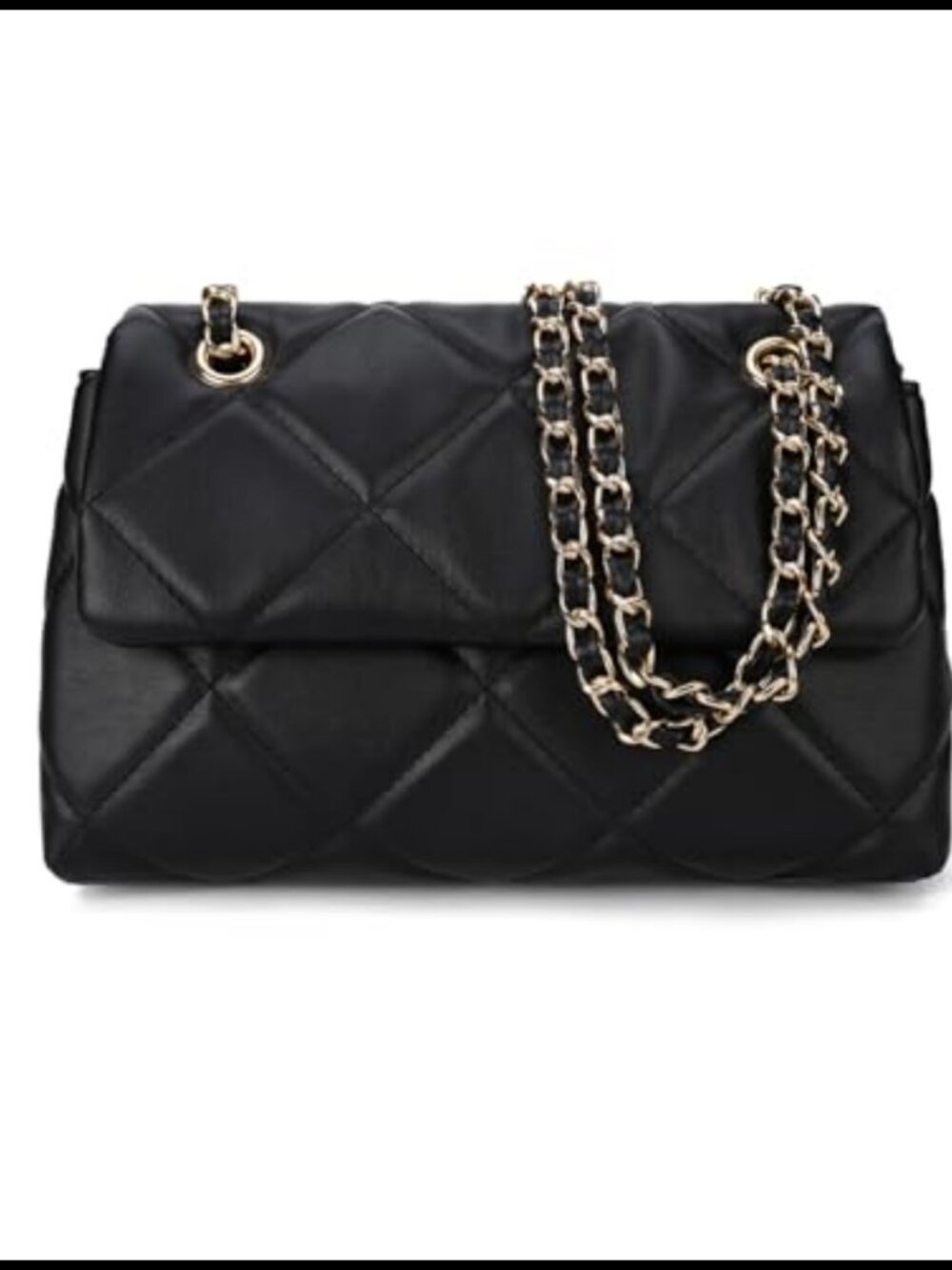 Quilted Crossbody Purse Small Artificial Leather Shoulder Bag Diamond Pattern